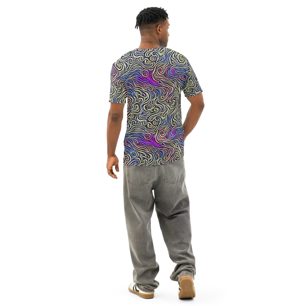Velvet Whirlpool on Men's Cotton Crew Neck T-Shirt — Back