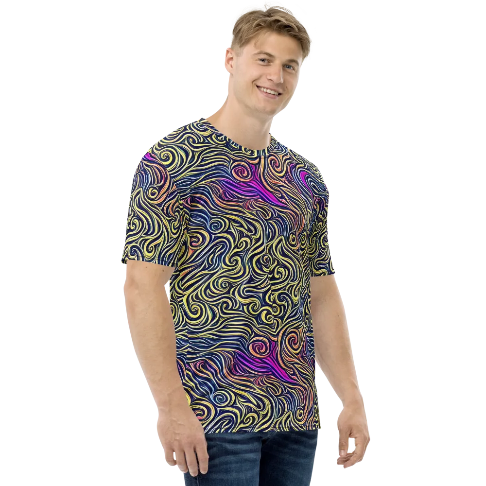 Velvet Whirlpool on Men's Crew Neck T-Shirt — Right