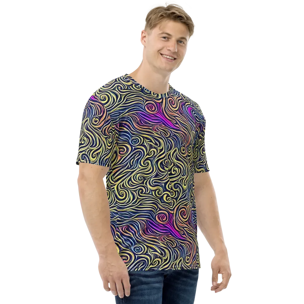 Velvet Whirlpool on Men's Crew Neck T-Shirt — Right