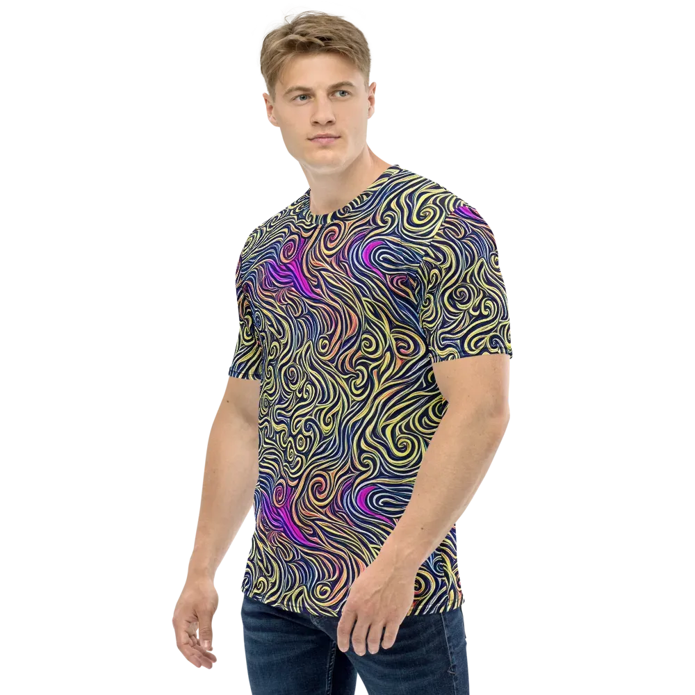 Velvet Whirlpool on Men's Crew Neck T-Shirt — Left