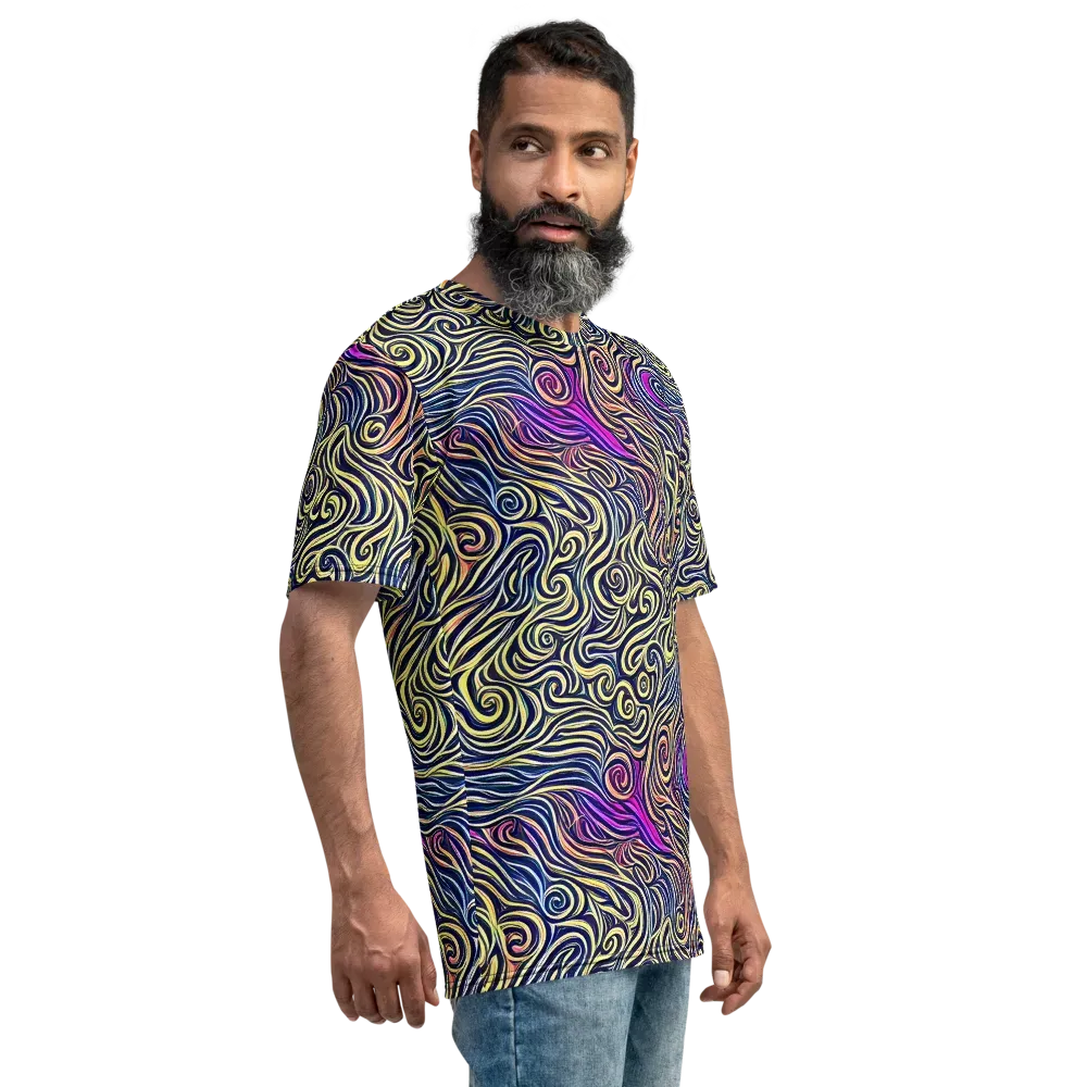 Velvet Whirlpool on Men's Crew Neck T-Shirt — Right