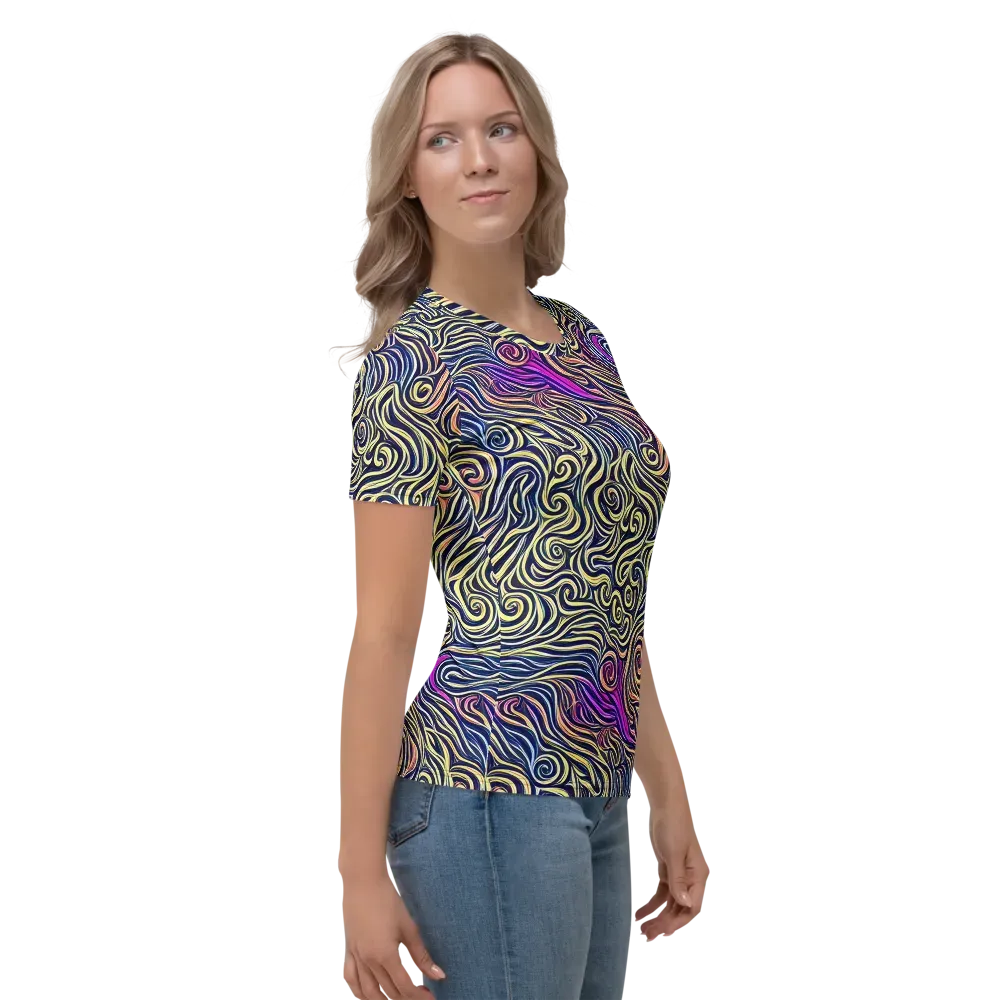 Velvet Whirlpool on Women's Crew Neck T-Shirt — Right