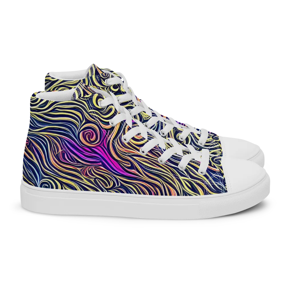 Velvet Whirlpool on Women's High Top Canvas Shoes — Right