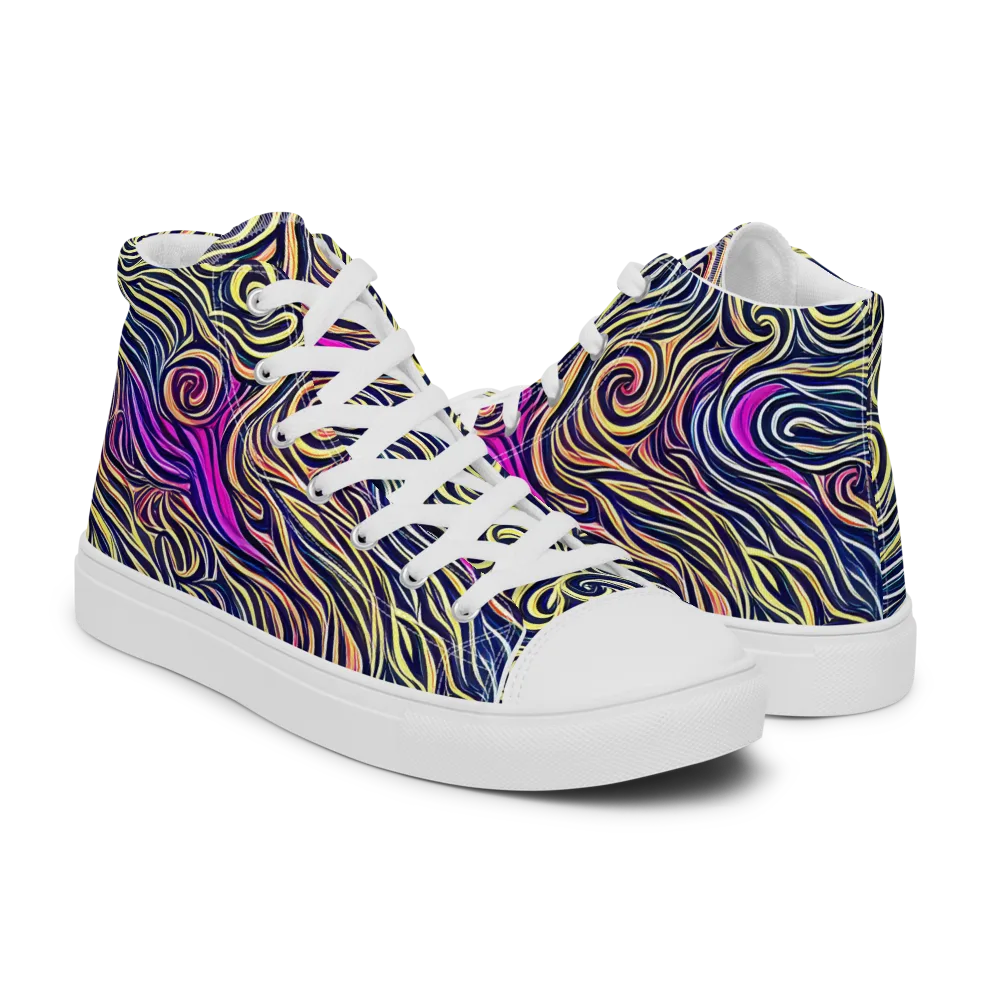 Velvet Whirlpool on Women's High Top Canvas Shoes — Right