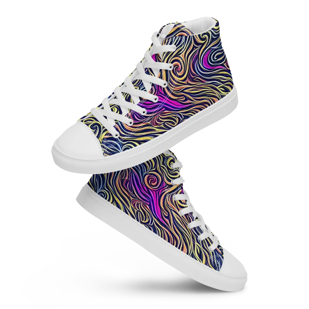 Velvet Whirlpool on Women's High Top Canvas Shoes — Front