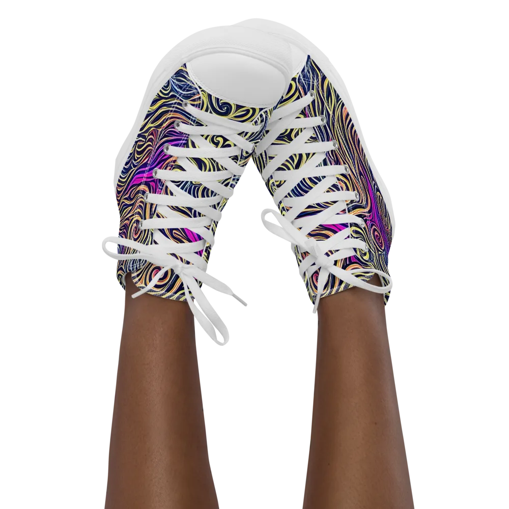 Velvet Whirlpool on Women's High Top Canvas Shoes — Front