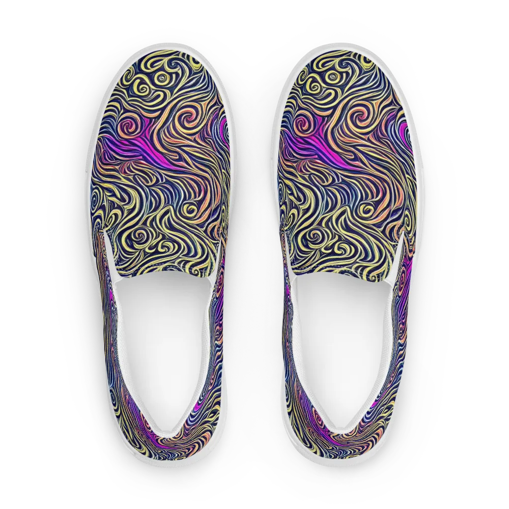 Velvet Whirlpool on Men's Slip-On Canvas Shoes — Front