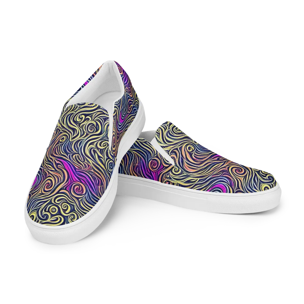Velvet Whirlpool on Men's Slip-On Canvas Shoes — Left Front