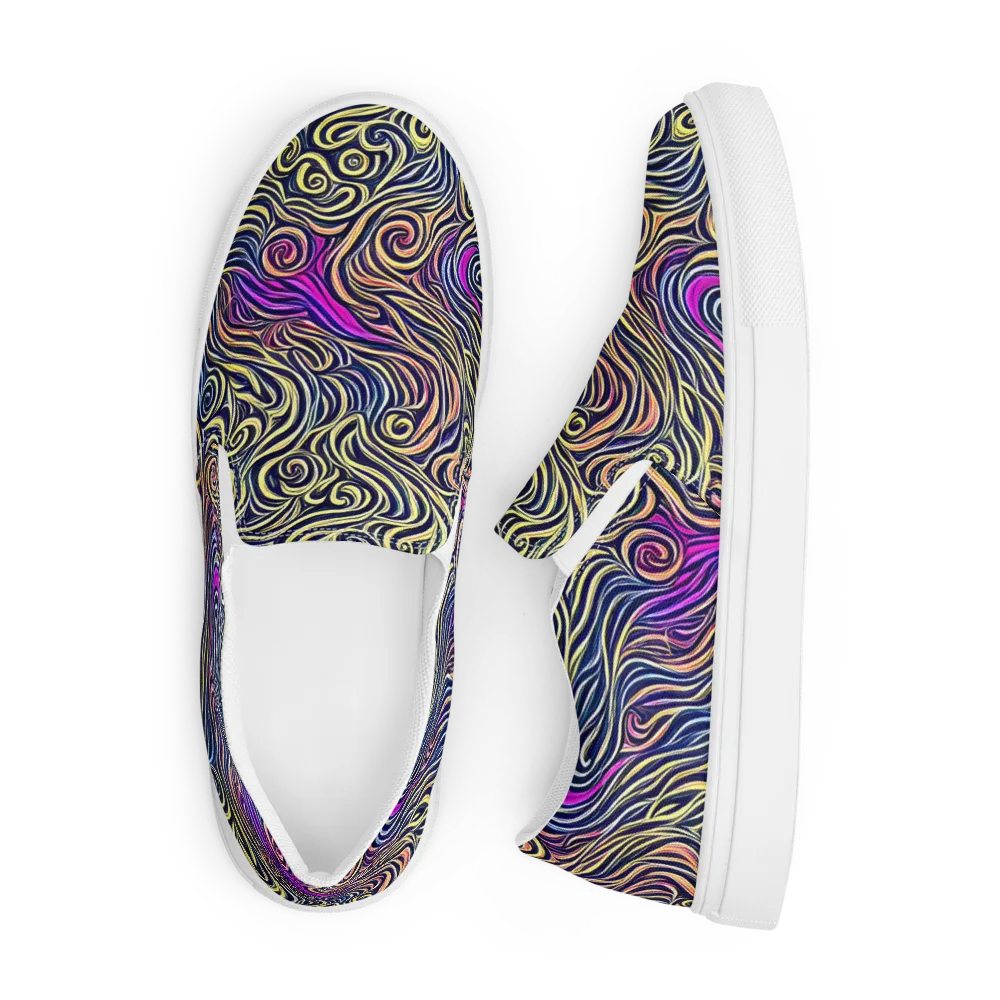 Velvet Whirlpool on Men's Slip-On Canvas Shoes — Front