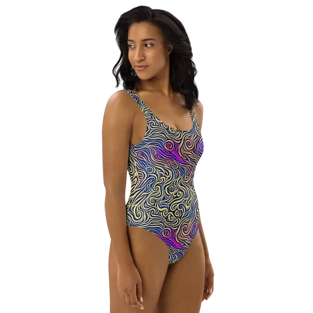 Velvet Whirlpool on One-Piece Swimsuit — Right