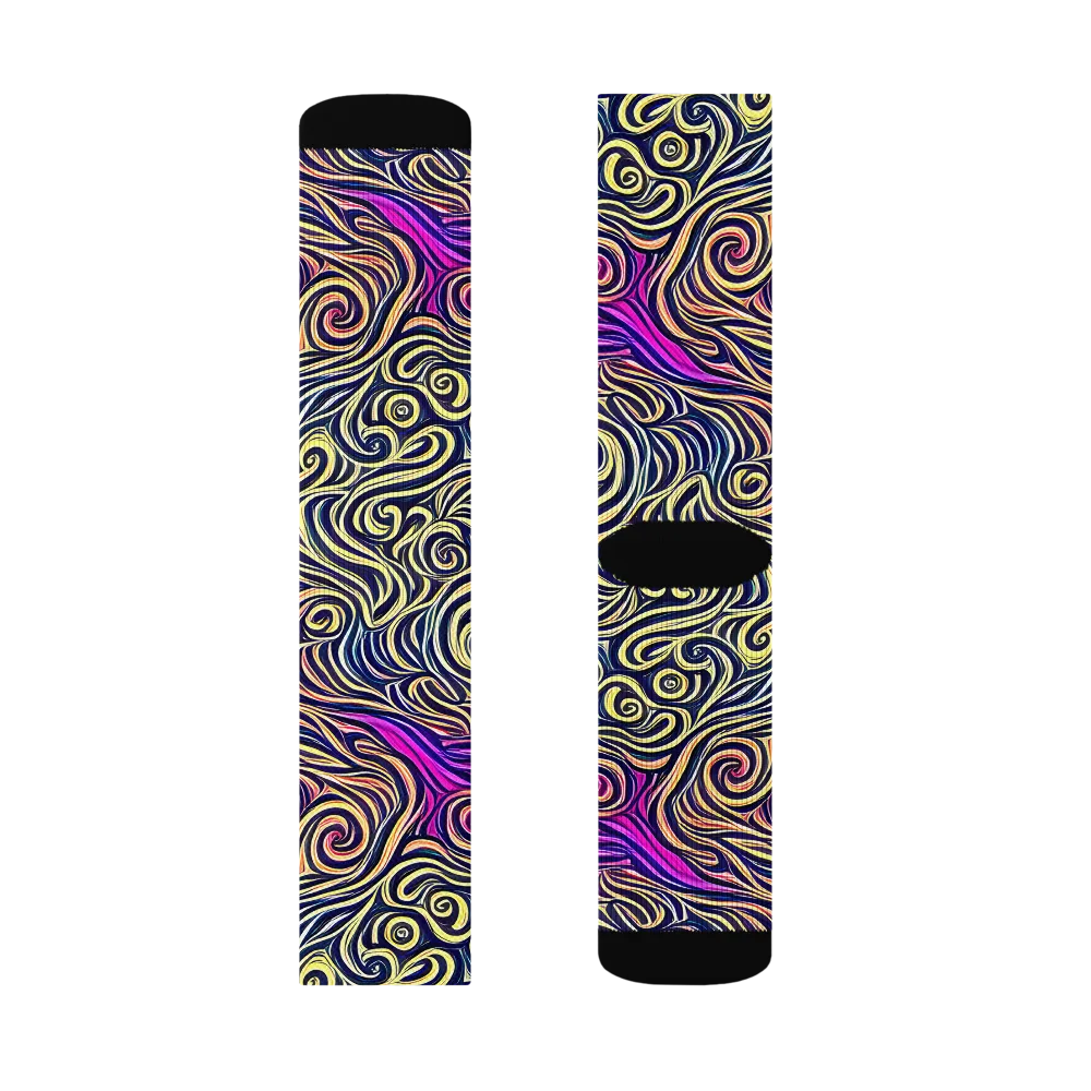 Velvet Whirlpool on Socks — Left Sock