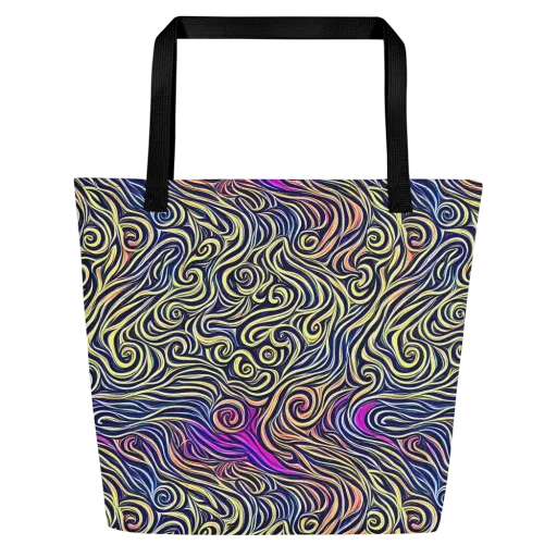 Velvet Whirlpool on a Large Tote Bag W/ Pocket