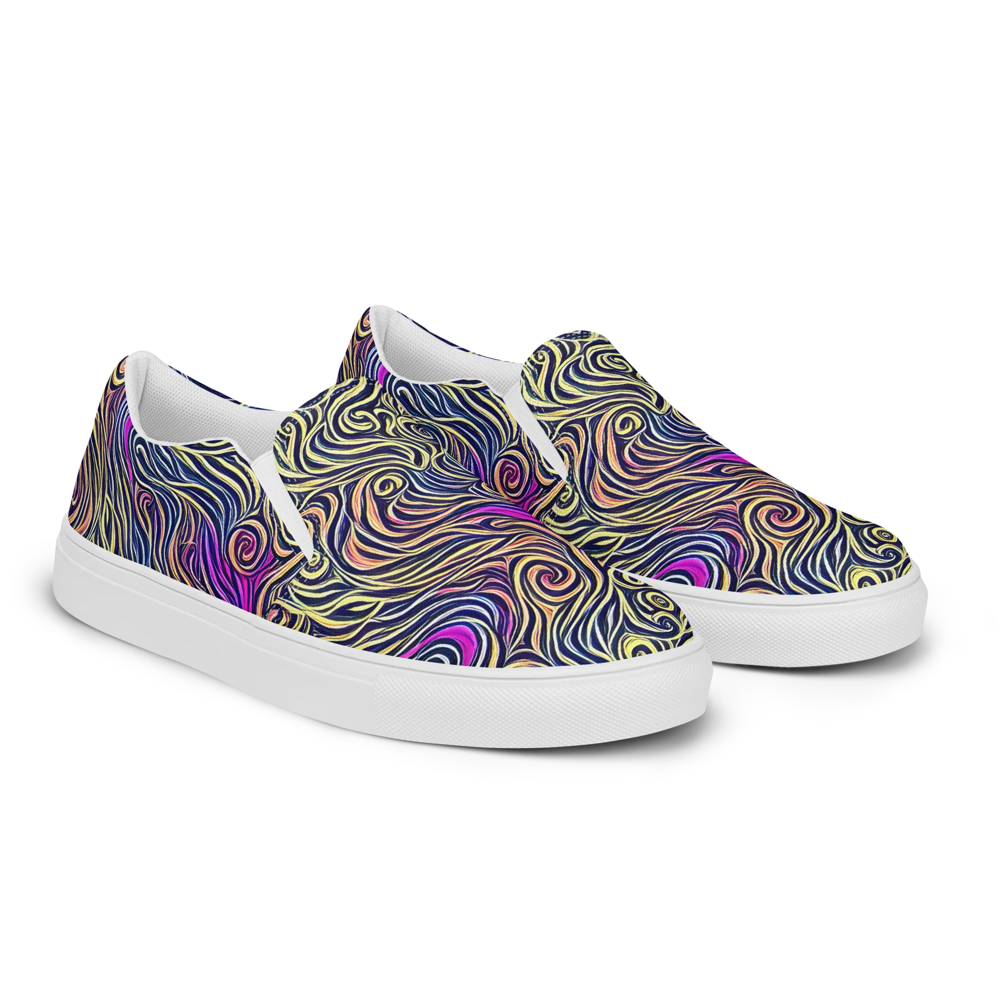 Velvet Whirlpool on Women's Slip-On Canvas Shoes — Right Front
