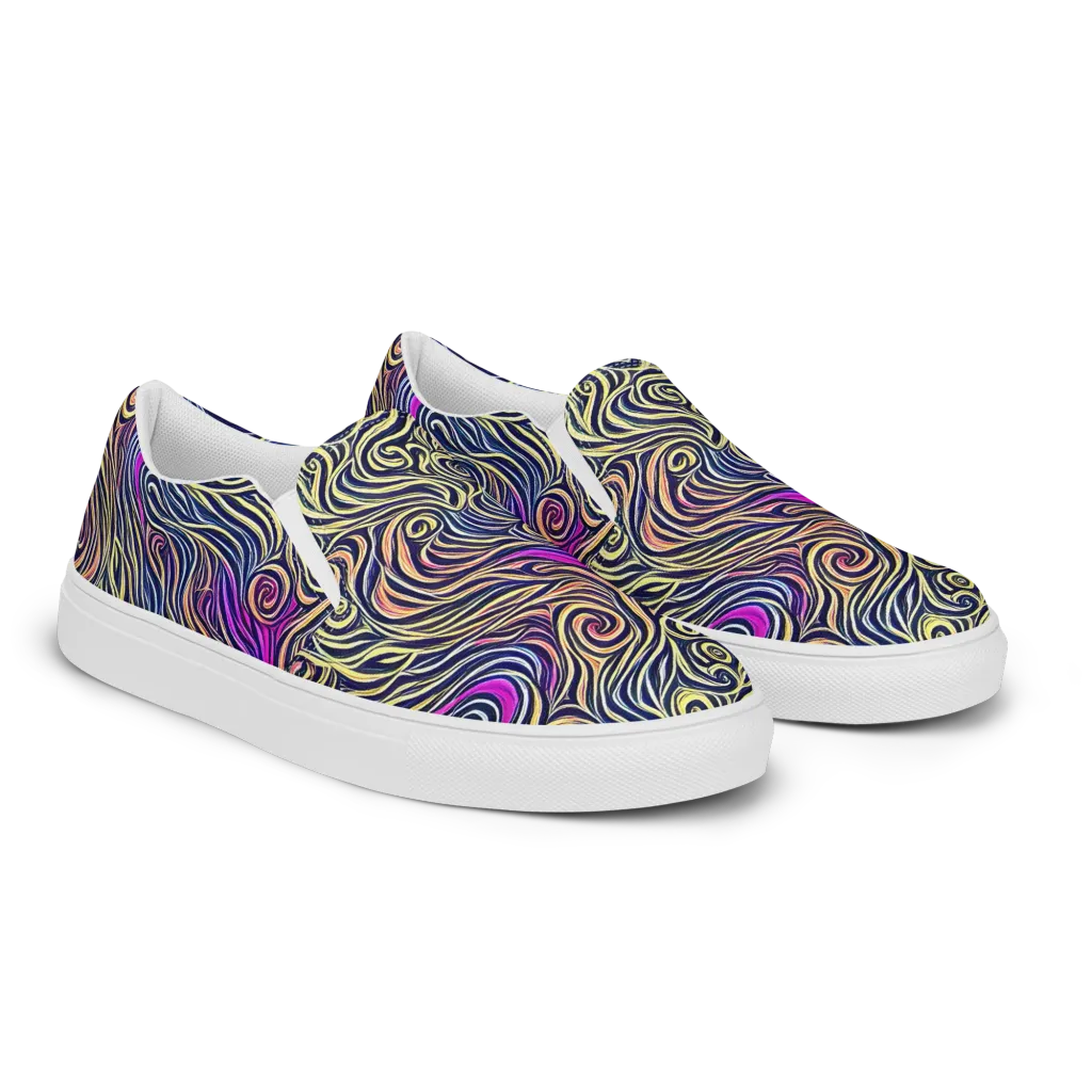 Velvet Whirlpool on Women's Slip-On Canvas Shoes — Right Front