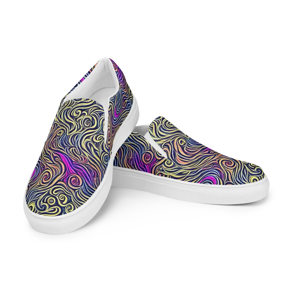 Velvet Whirlpool on Women's Slip-On Canvas Shoes — Left Front
