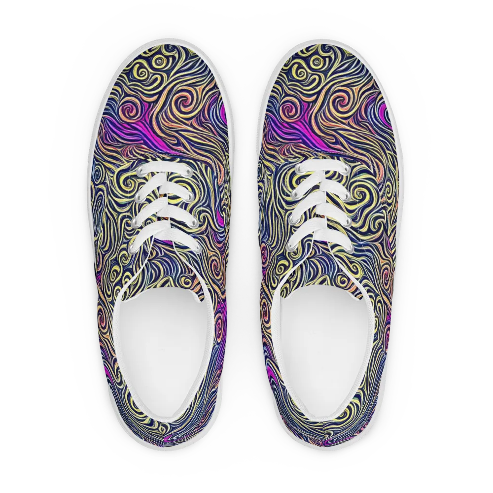 Velvet Whirlpool on Men's Lace-Up Canvas Shoes — Front