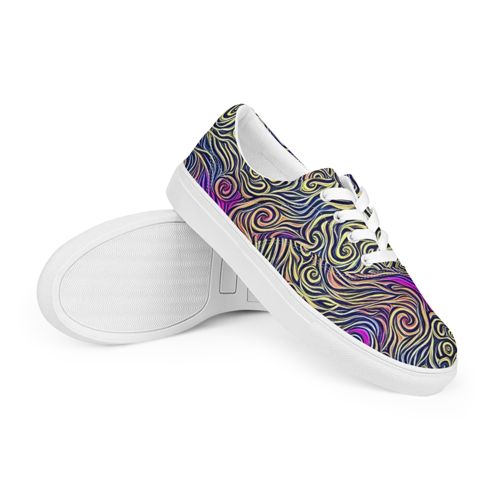 Velvet Whirlpool on Men's Lace-Up Canvas Shoes — Right Front