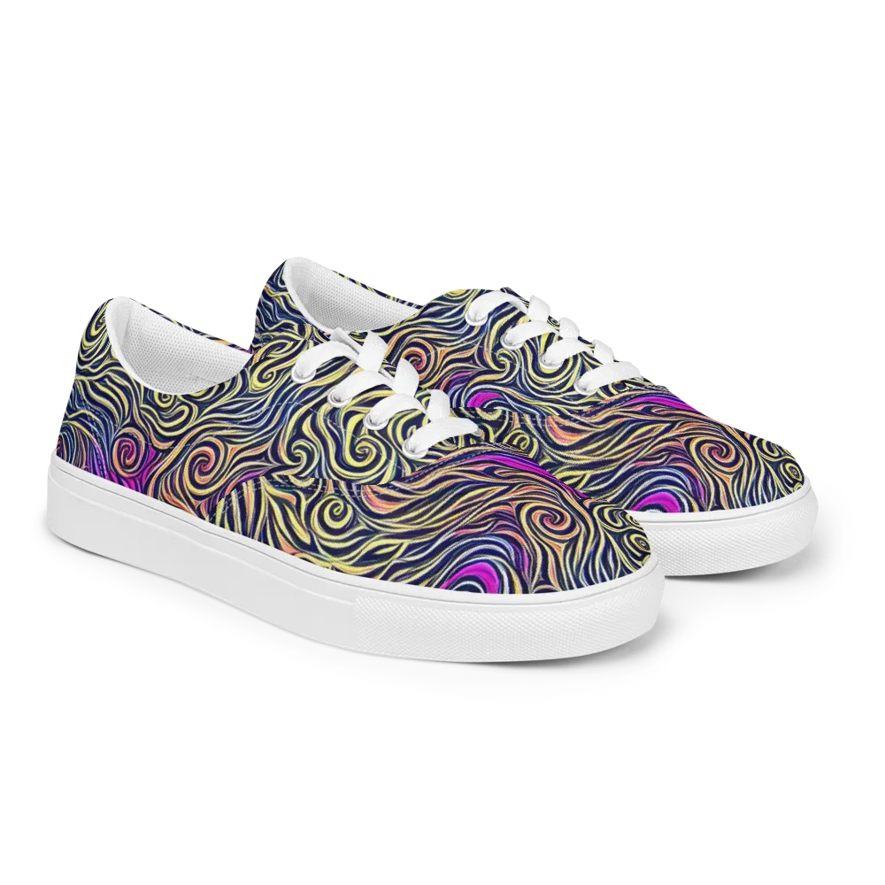 Velvet Whirlpool on Men's Lace-Up Canvas Shoes — Right Front