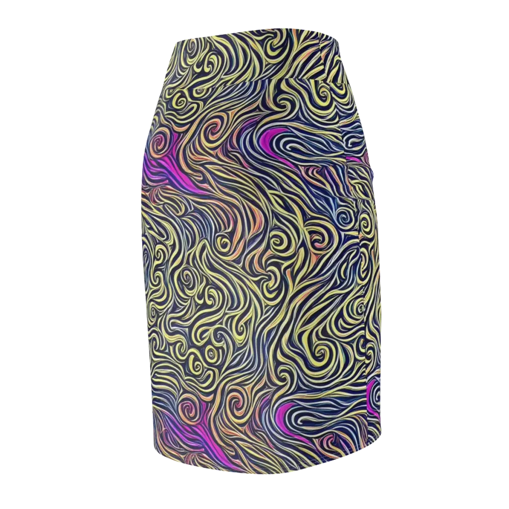 Velvet Whirlpool on Pencil Skirt — Back Side