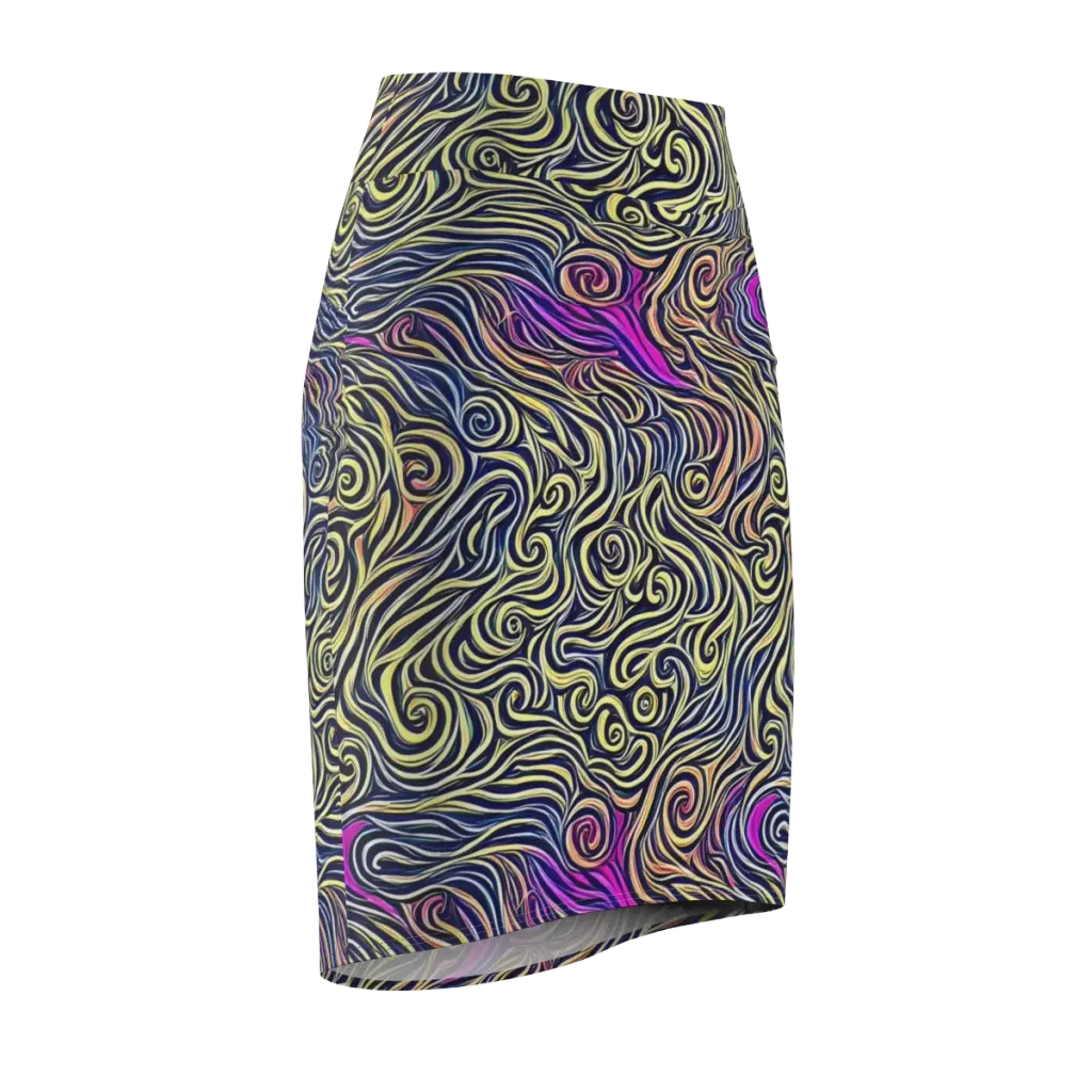 Velvet Whirlpool on Pencil Skirt — Front Side