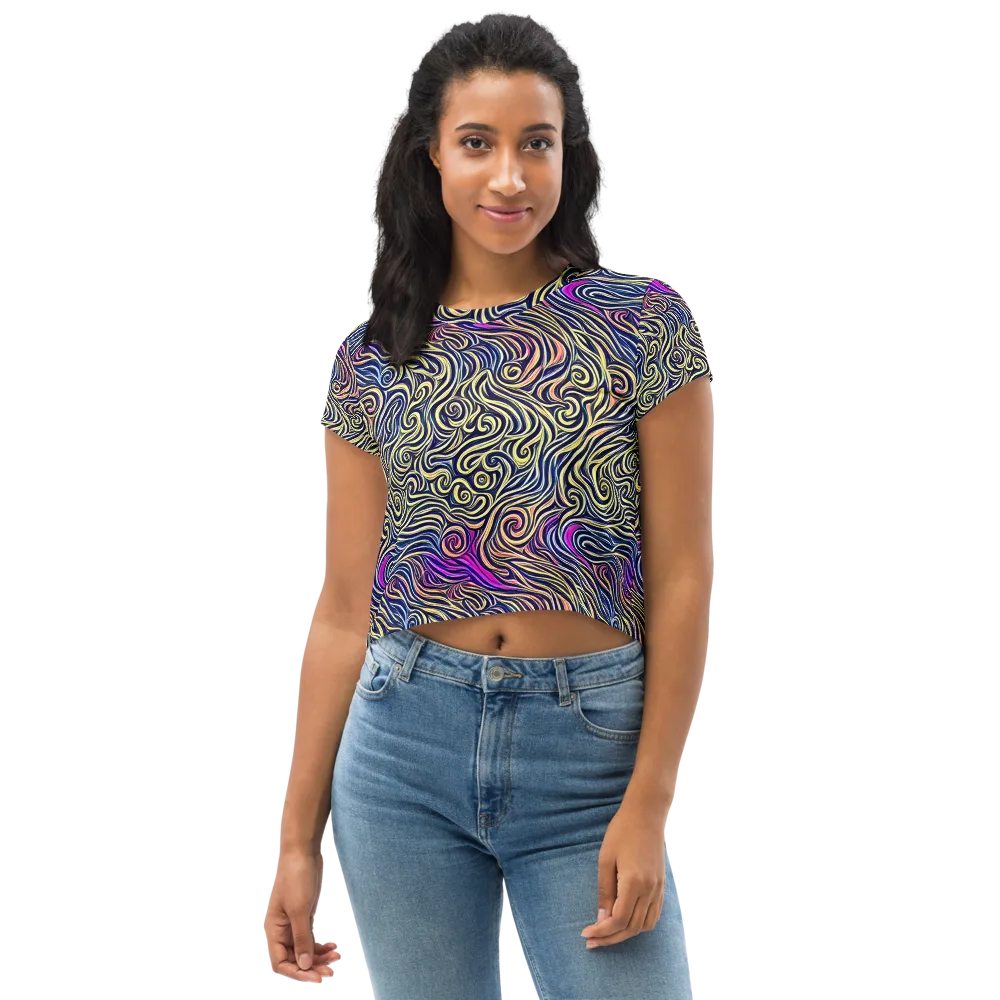 Velvet Whirlpool on Crop Tee — Front