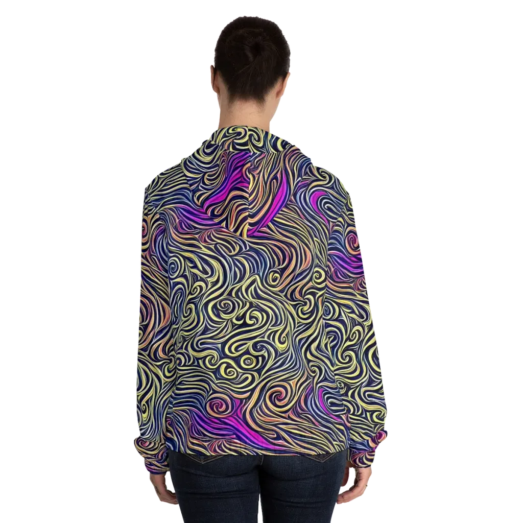 Velvet Whirlpool on Women's Full-Zip Hoodie — Back On Person