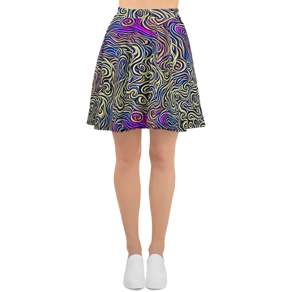 Velvet Whirlpool on Skater Skirt — Front