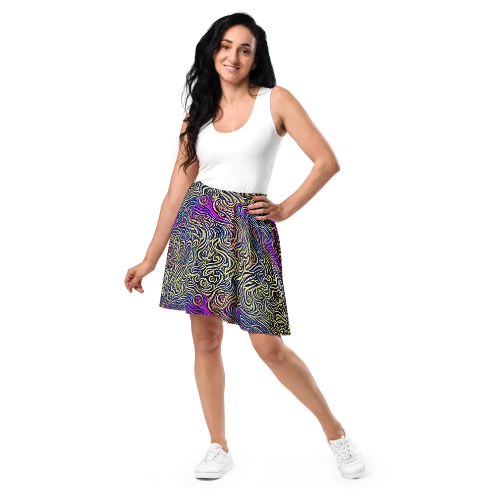 Velvet Whirlpool on Skater Skirt — Front