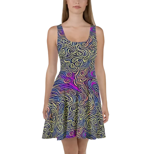 Velvet Whirlpool on a Skater Dress