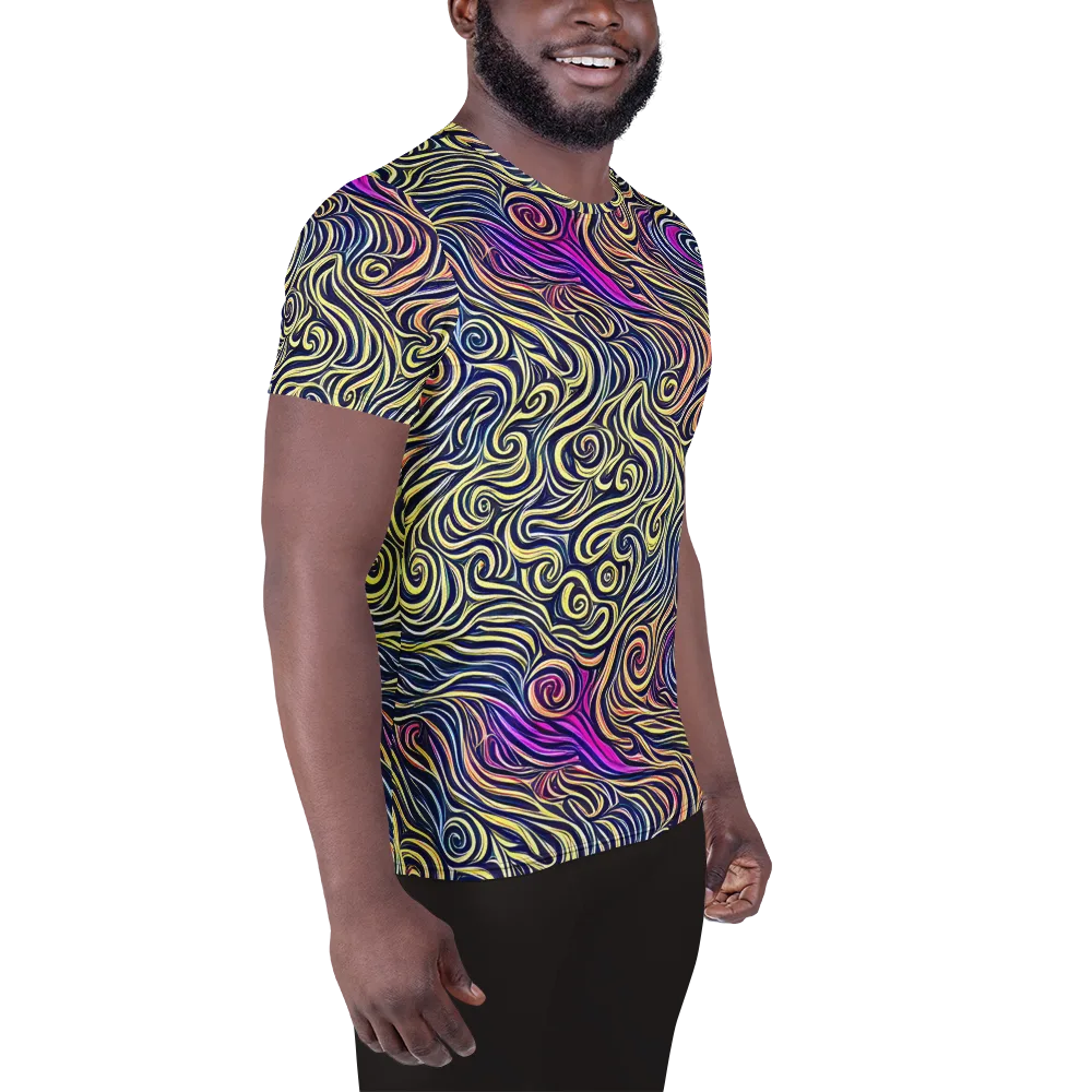 Velvet Whirlpool on Men's Athletic T-Shirt — Right