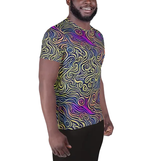 Velvet Whirlpool on a Men's Athletic T-Shirt