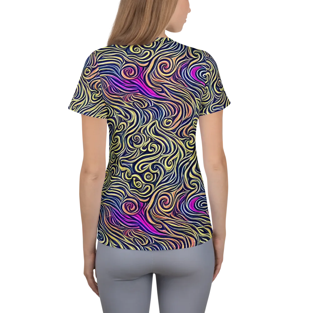Velvet Whirlpool on Women's Athletic T-Shirt — Back