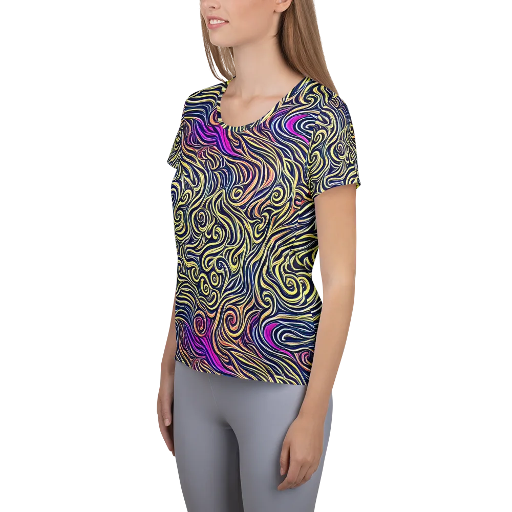 Velvet Whirlpool on Women's Athletic T-Shirt — Left
