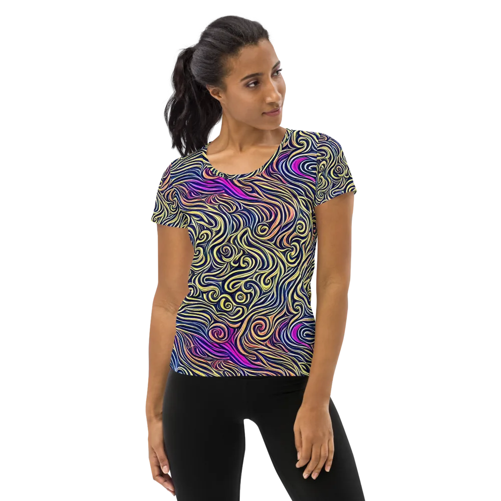 Velvet Whirlpool on Women's Athletic T-Shirt — Front