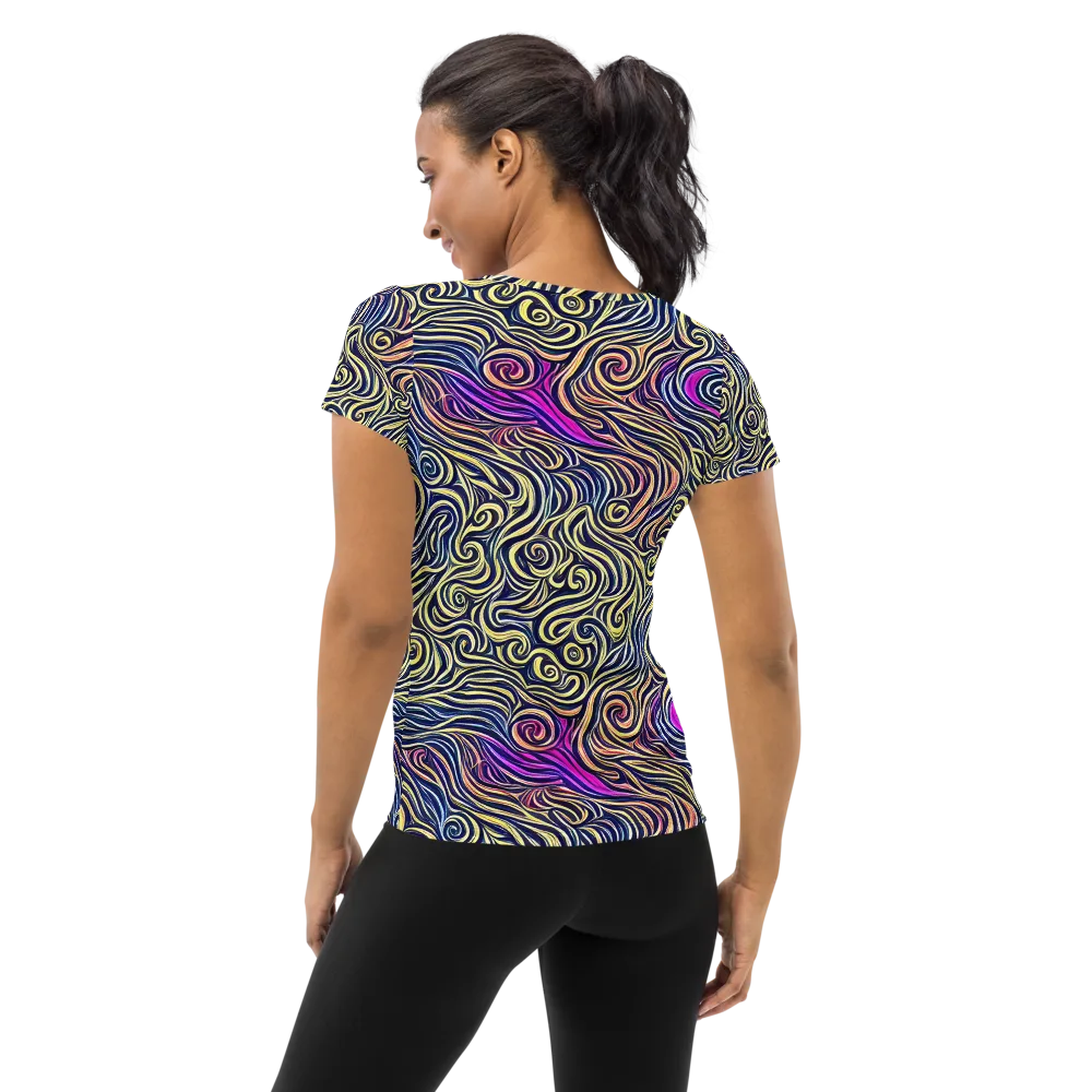 Velvet Whirlpool on Women's Athletic T-Shirt — Back