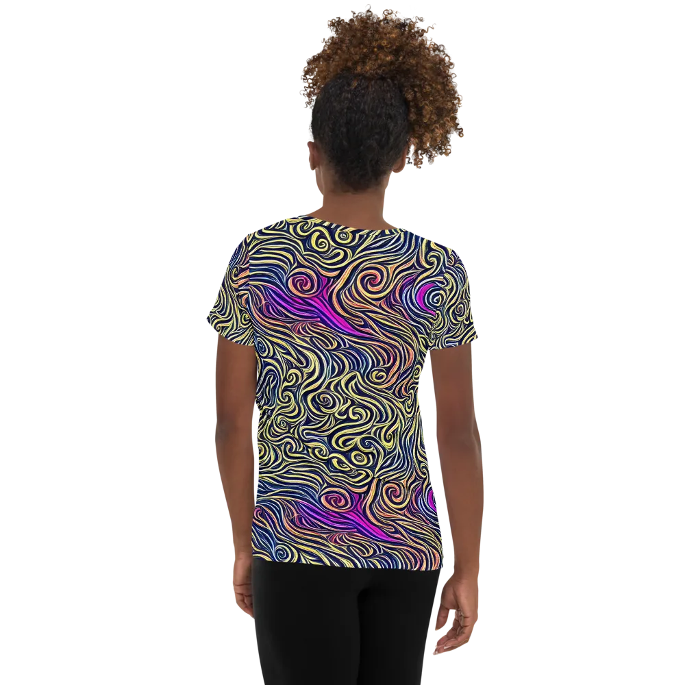 Velvet Whirlpool on Women's Athletic T-Shirt — Back