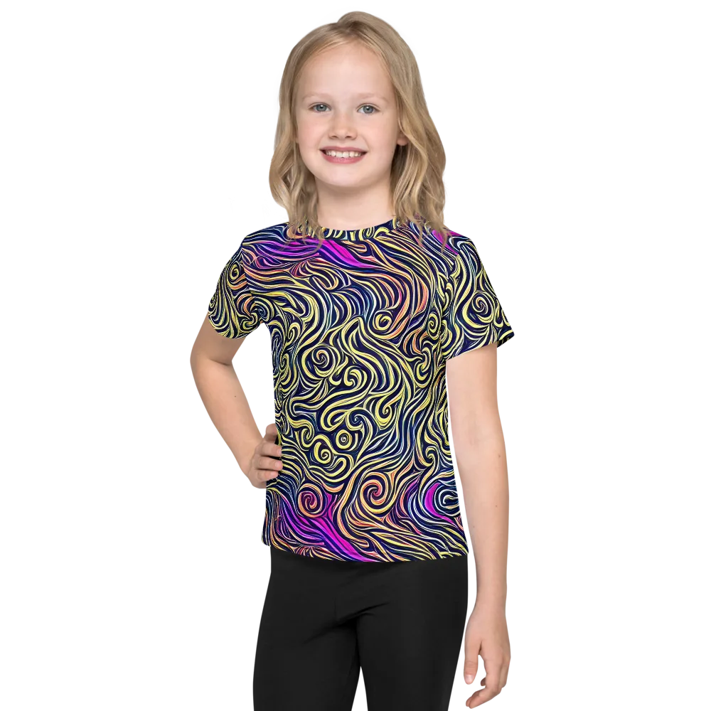 Velvet Whirlpool on Kids Crew Neck T-Shirt — Front