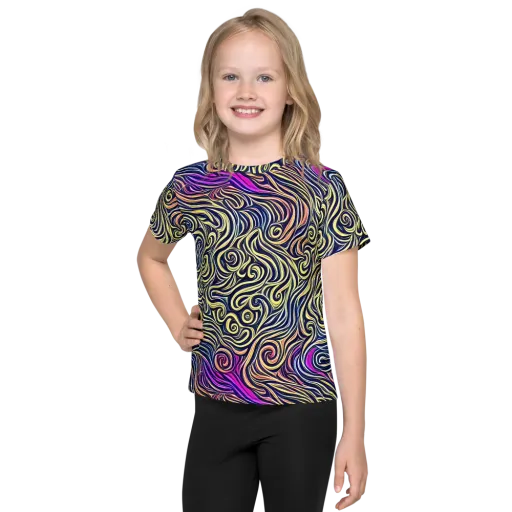 Velvet Whirlpool on a Kids Crew Neck T-Shirt