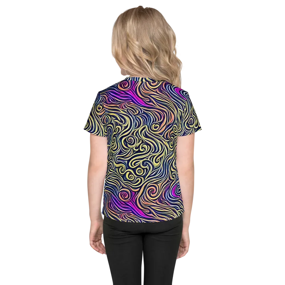 Velvet Whirlpool on Kids Crew Neck T-Shirt — Back