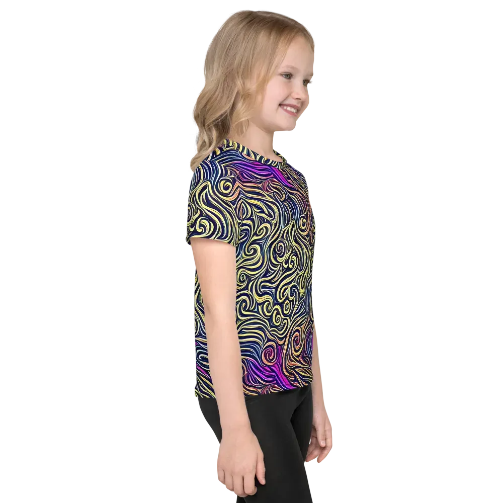 Velvet Whirlpool on Kids Crew Neck T-Shirt — Right