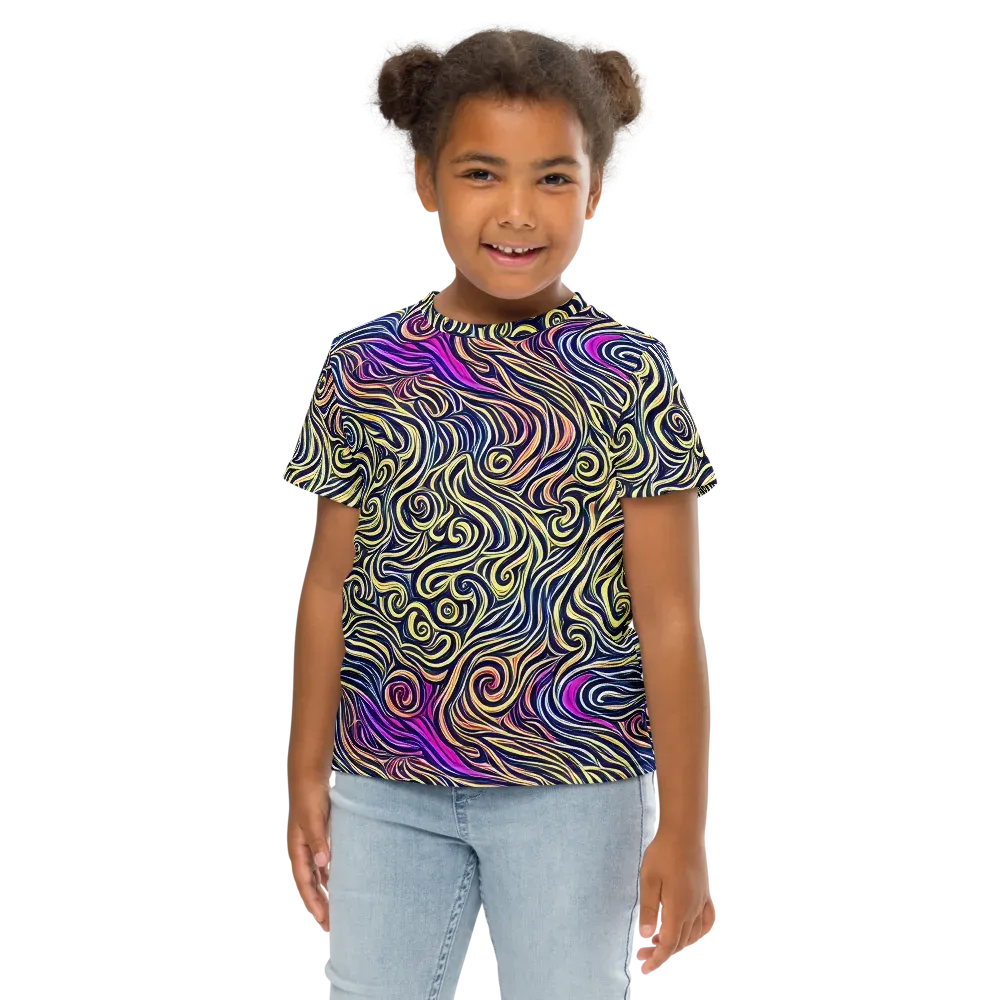 Velvet Whirlpool on Kids Crew Neck T-Shirt — Front
