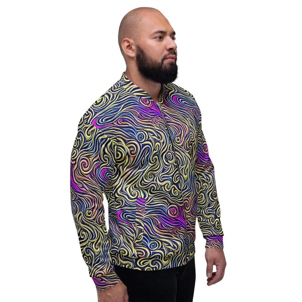 Velvet Whirlpool on Bomber Jacket — Right