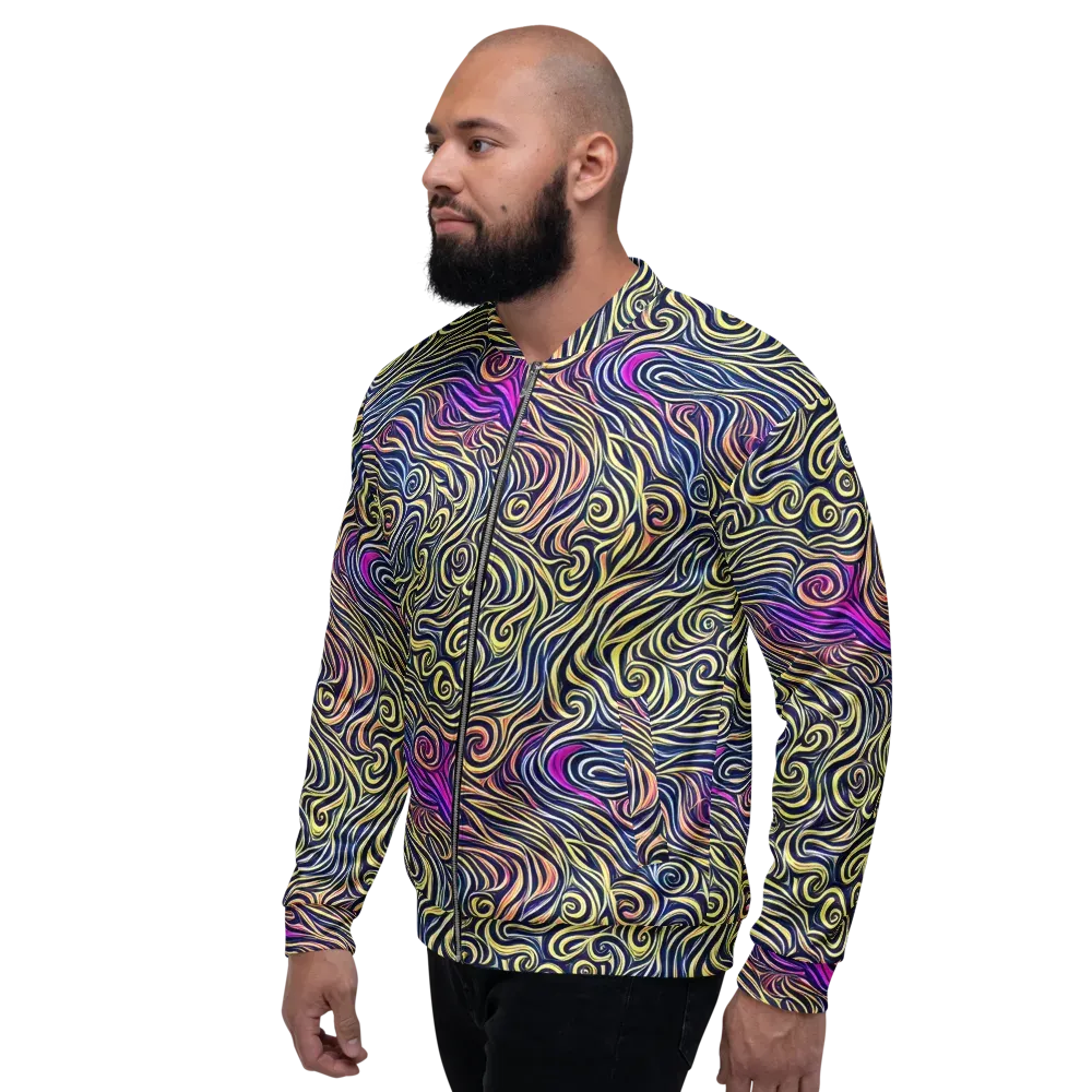 Velvet Whirlpool on Bomber Jacket — Left