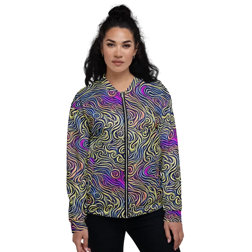 Velvet Whirlpool on Bomber Jacket — Front