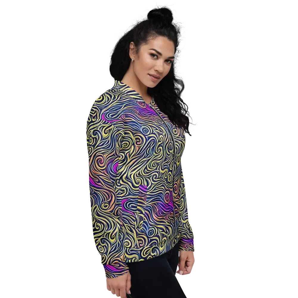 Velvet Whirlpool on Bomber Jacket — Right