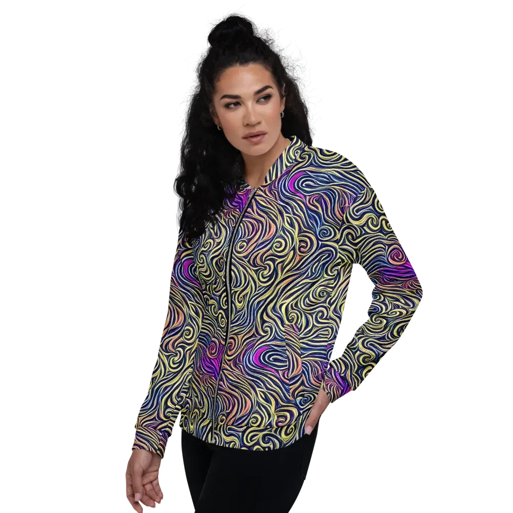Velvet Whirlpool on Bomber Jacket — Left