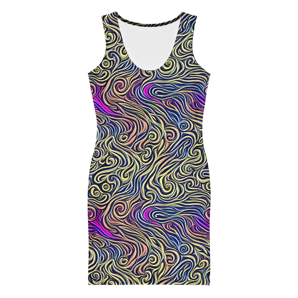 Velvet Whirlpool on Bodycon Dress — Front