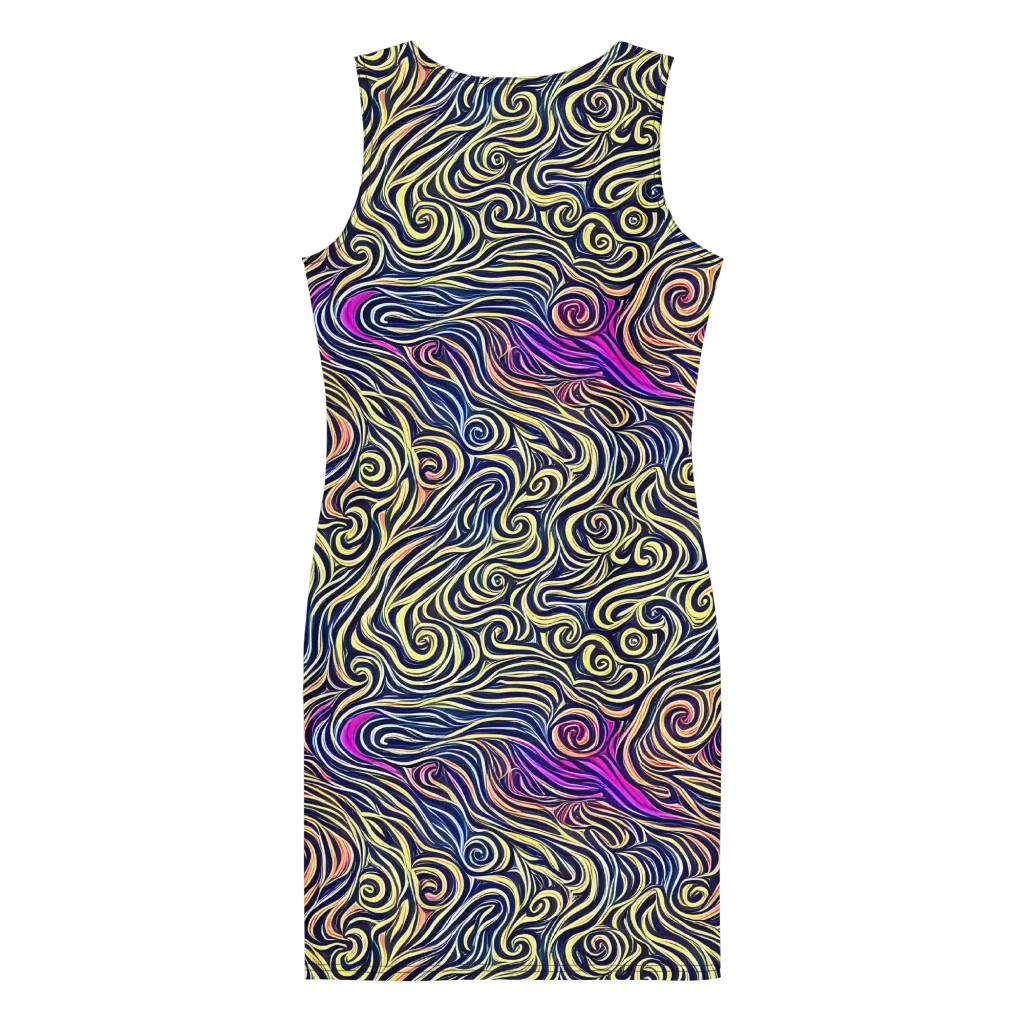Velvet Whirlpool on Bodycon Dress — Back