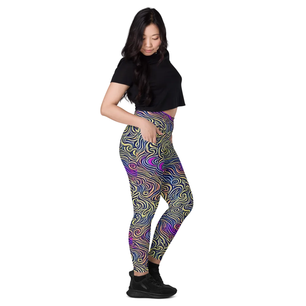Velvet Whirlpool on Leggings with Pockets — Right