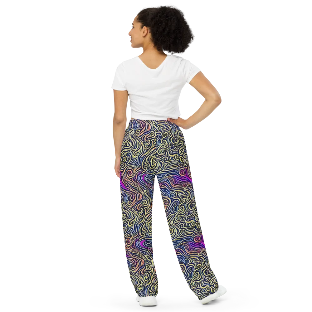 Velvet Whirlpool on Wide-Leg Pants — Back